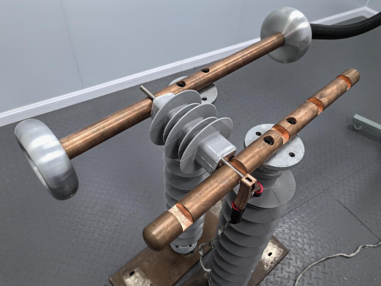 Partial Discharge Testing on Arrester is Being Conducted